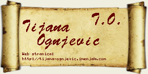 Tijana Ognjević vizit kartica